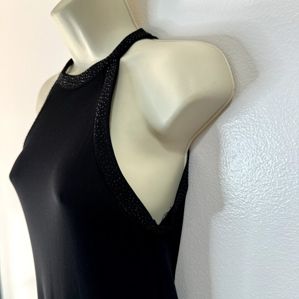 Lauren Ralph Lauren Black Midi Dress Size Large L Halter Gem Evening Formal - Picture 6 of 13